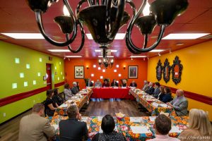 (Trent Nelson  |  The Salt Lake Tribune) Isabella Casillas Guzman, the Small Business Administrator from Joe Biden's Cabinet, hears from local business owners at the Red Tree Room in Salt Lake City on Friday, Sept. 16, 2022.