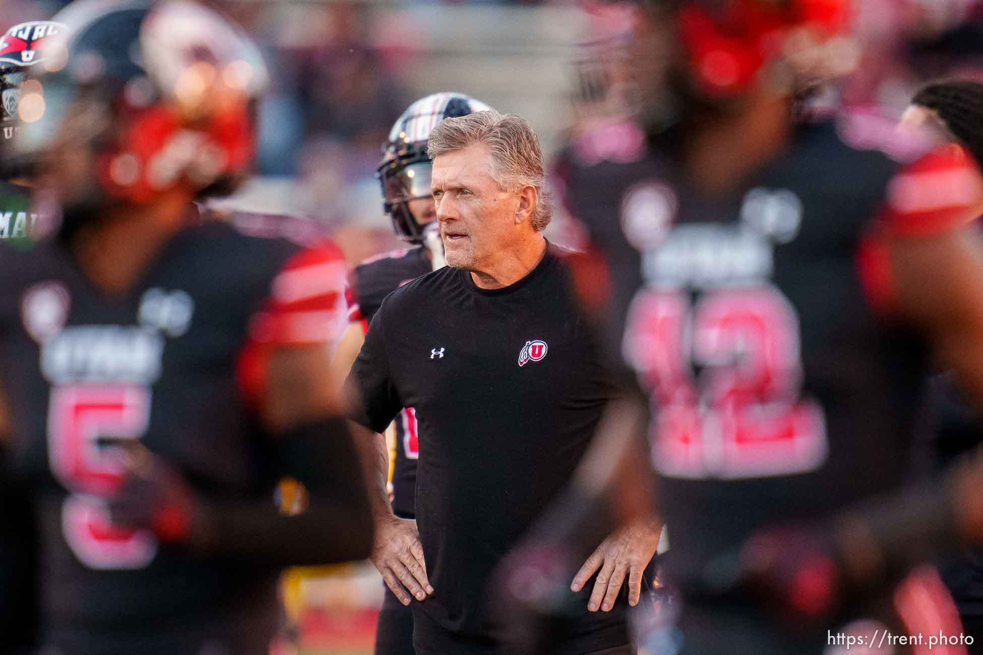 (Trent Nelson  |  The Salt Lake Tribune) Kyle Whittingham as the University of Utah hosts USC, NCAA football in Salt Lake City on Saturday, Oct. 15, 2022.