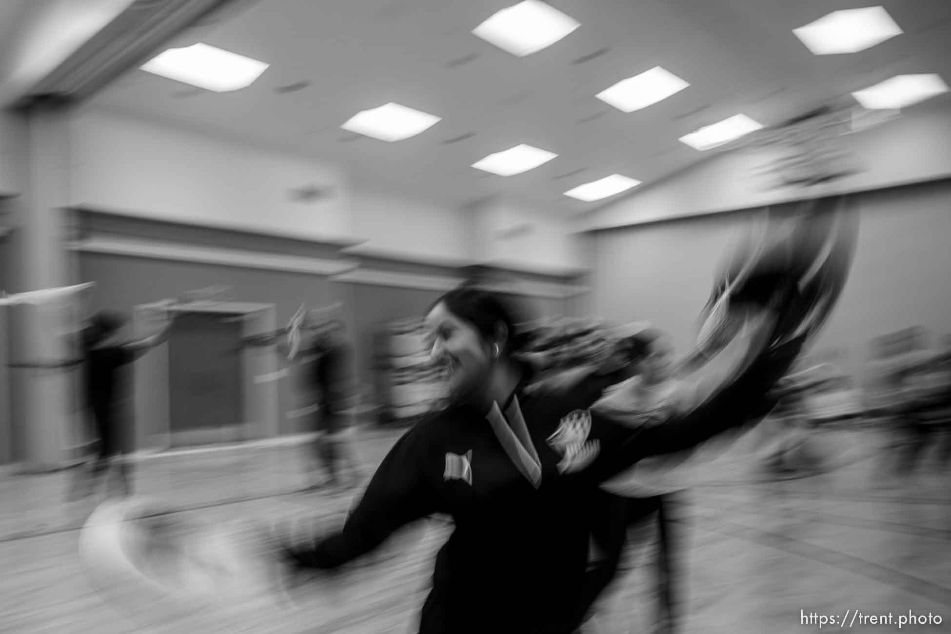 (Trent Nelson  |  The Salt Lake Tribune) Dancers rehearse for the annual celebration of Latin American culture, Luz de las Naciones, in Lehi on Saturday, Oct. 22, 2022.