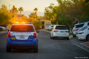 (Trent Nelson  |  The Salt Lake Tribune) Salvador Polanco-Gamez, a conservation aide with the Las Vegas Valley Water District, patrols in Summerlin, a community in the Las Vegas Valley, Nevada on Thursday, Sept. 29, 2022.