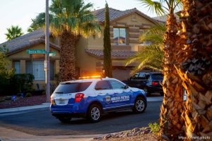 (Trent Nelson  |  The Salt Lake Tribune) Salvador Polanco-Gamez, a conservation aide with the Las Vegas Valley Water District, patrols in Summerlin, a community in the Las Vegas Valley, Nevada on Thursday, Sept. 29, 2022.