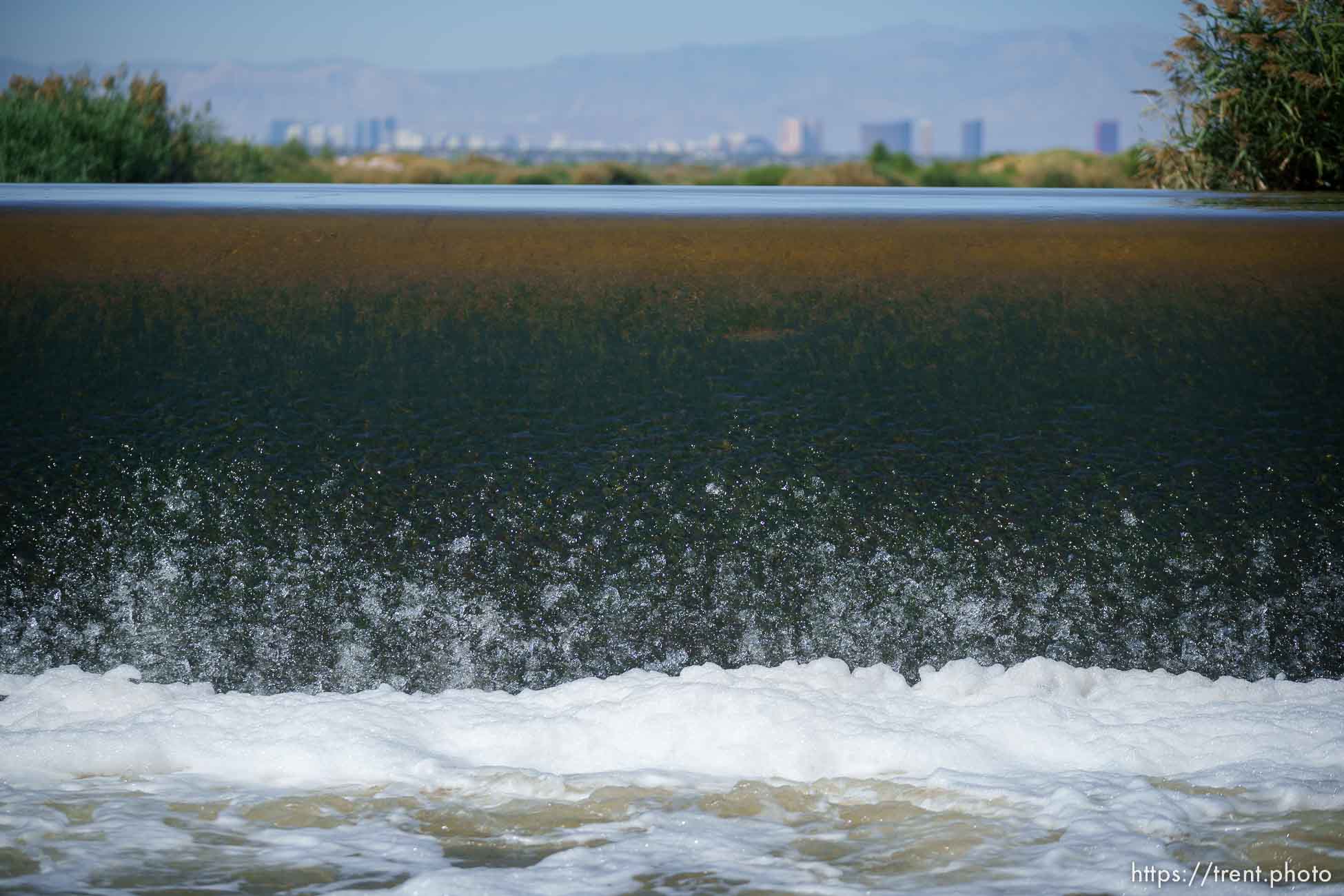 (Trent Nelson  |  The Salt Lake Tribune) Las Vegas Wash, a 12-mile-long channel that feeds treated water to Lake Mead, on Thursday, Sept. 29, 2022.