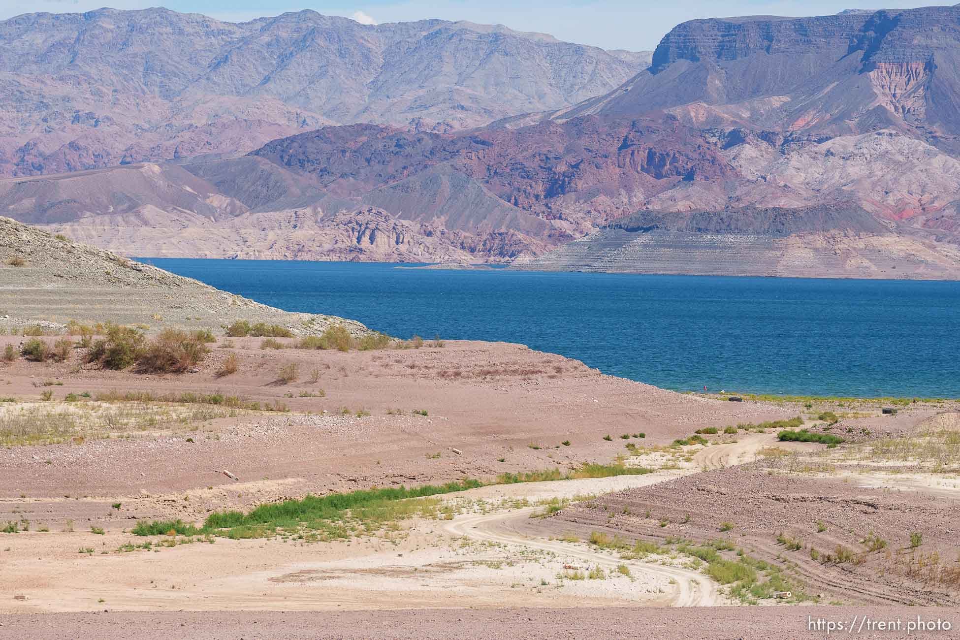 (Trent Nelson  |  The Salt Lake Tribune) The Boulder Harbor launch ramp, previously submerged, is now completely arid and dry at Lake Mead in Nevada on Thursday, Sept. 29, 2022.