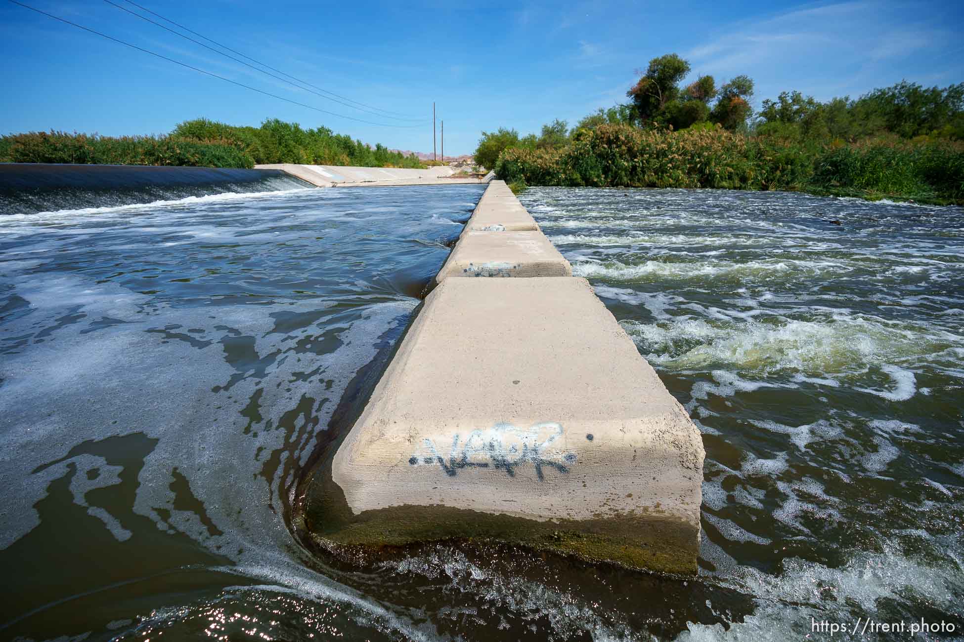 (Trent Nelson  |  The Salt Lake Tribune) Las Vegas Wash, a 12-mile-long channel that feeds treated water to Lake Mead, on Thursday, Sept. 29, 2022.