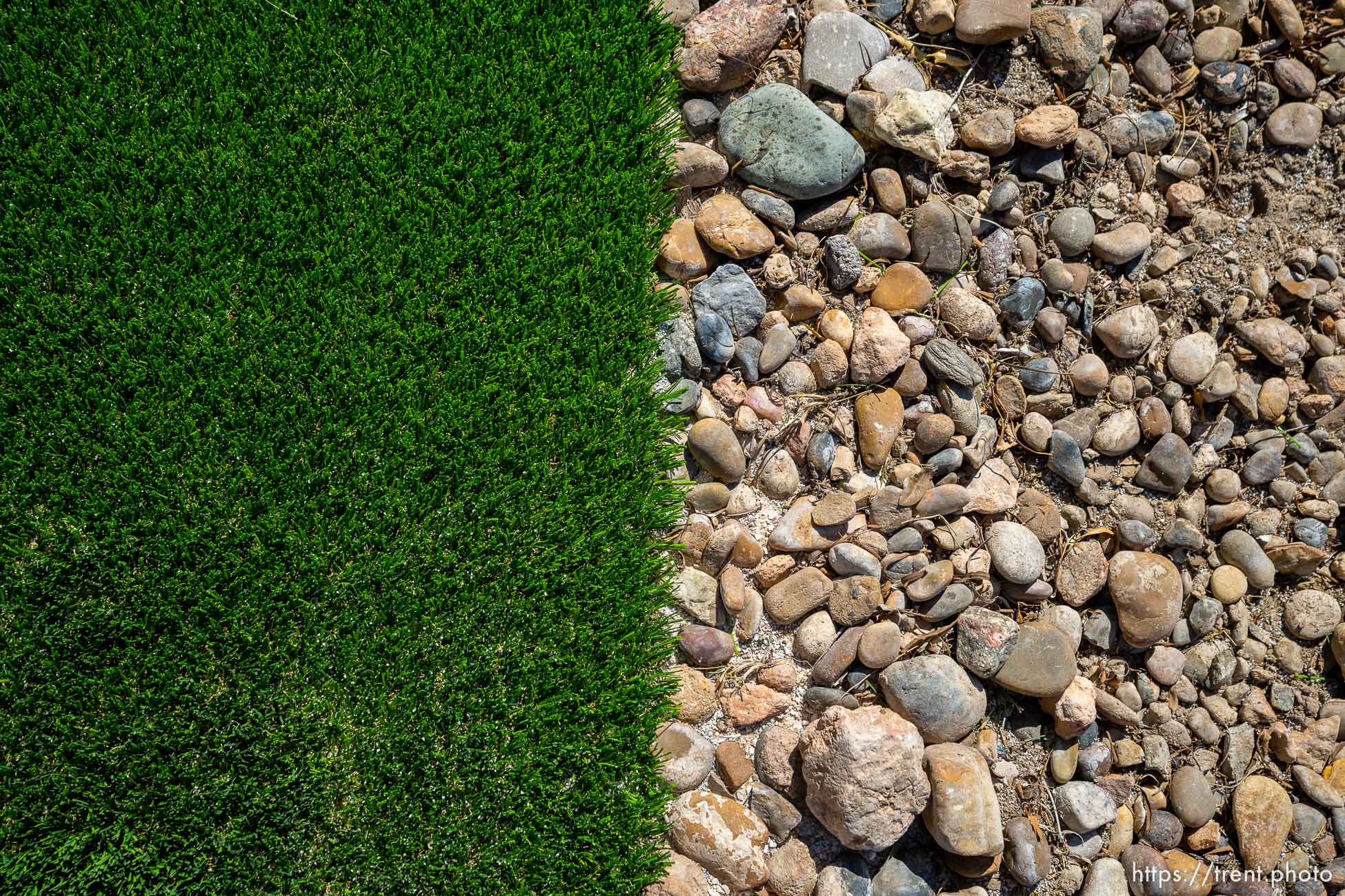 (Trent Nelson  |  The Salt Lake Tribune) Patricia Council's North Las Vegas yard after her grass was replaced with artificial turf, on Friday, Sept. 30, 2022.