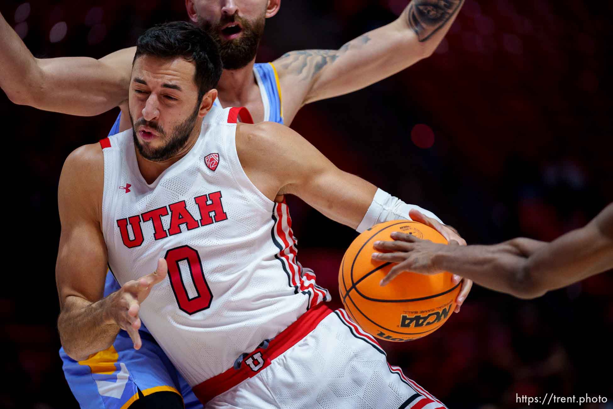 (Trent Nelson  |  The Salt Lake Tribune) Utah Utes forward Gavin Baxter (0) as the University of Utah hosts Long Island University, NCAA basketball in Salt Lake City on Monday, Nov. 7, 2022.