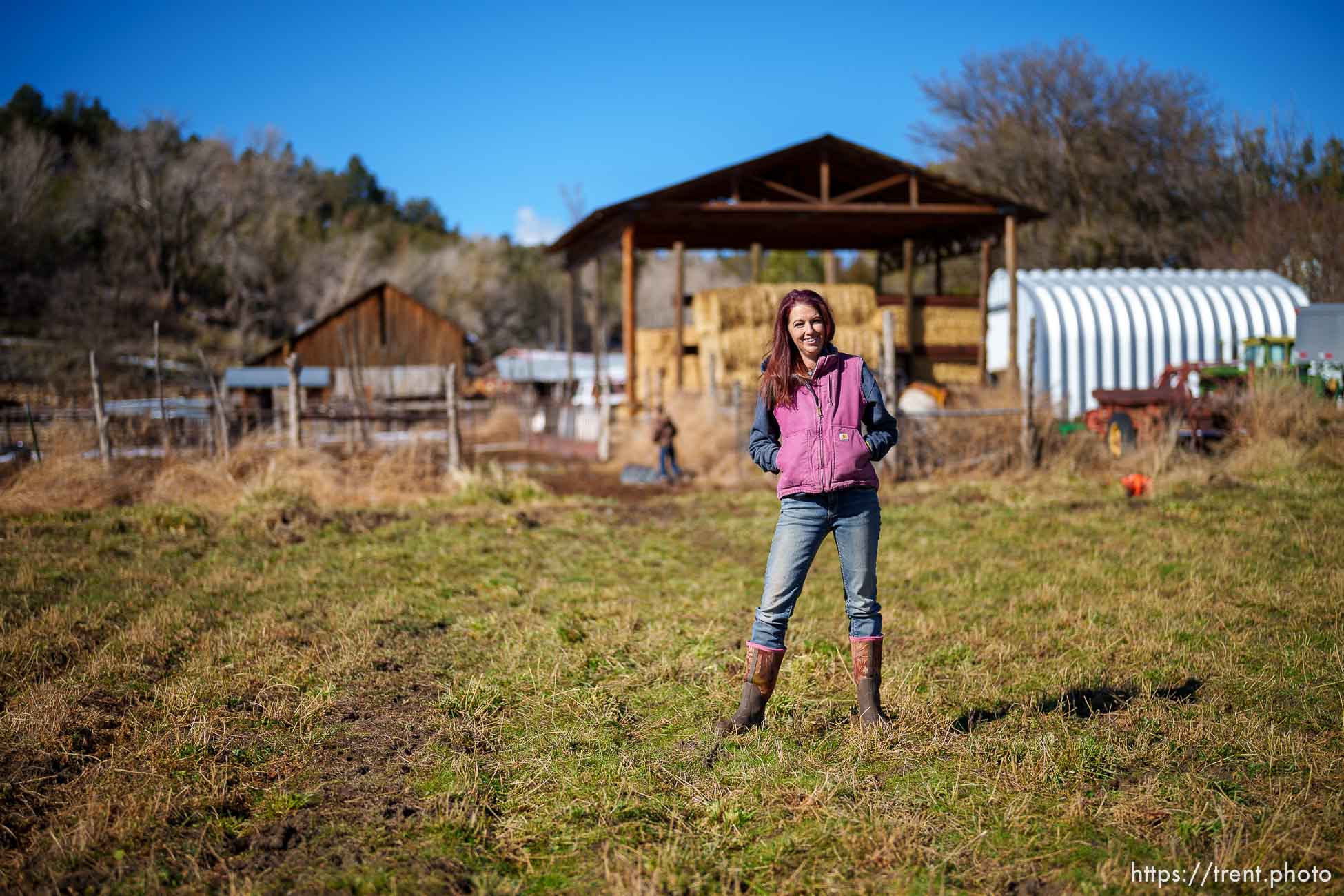 (Trent Nelson  |  The Salt Lake Tribune) Dusty Reese on her family's farm in Mt. Carmel on Thursday, Nov. 10, 2022.