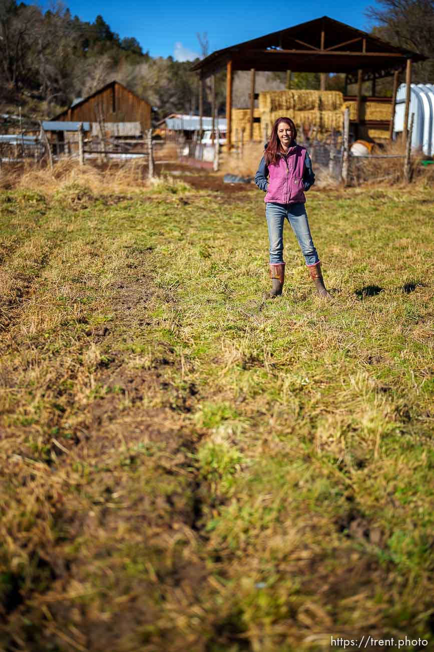 (Trent Nelson  |  The Salt Lake Tribune) Dusty Reese on her family's farm in Mt. Carmel on Thursday, Nov. 10, 2022.