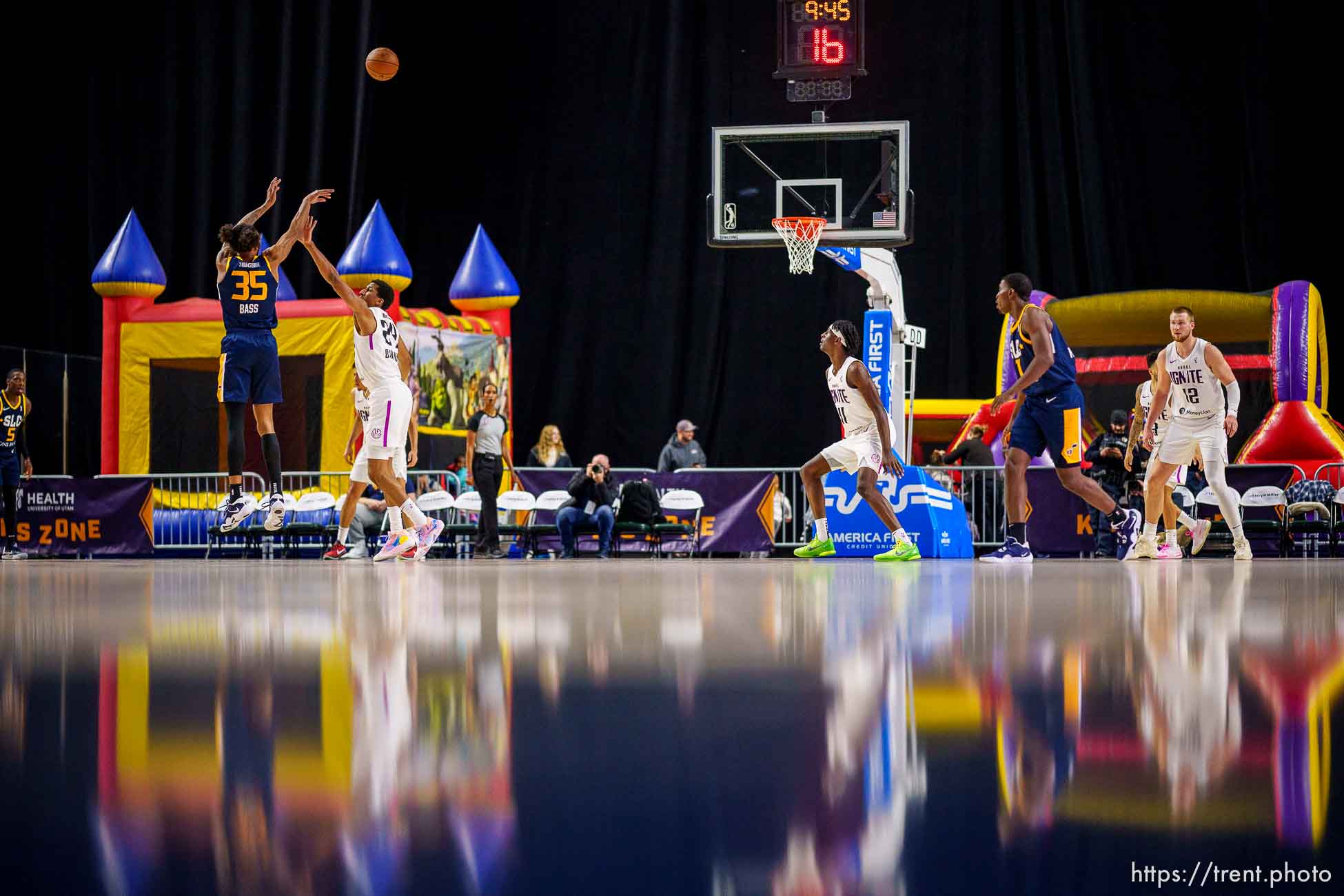 (Trent Nelson  |  The Salt Lake Tribune) Stars forward Paris Bass as the Salt Lake City Stars host G. League Ignite, NBA G League basketball at the Maverik Center in West Valley City on Monday, Nov. 28, 2022.