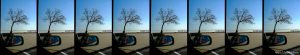 great salt lake, trent in mirror, driving, Sunday, August 10, 2014.