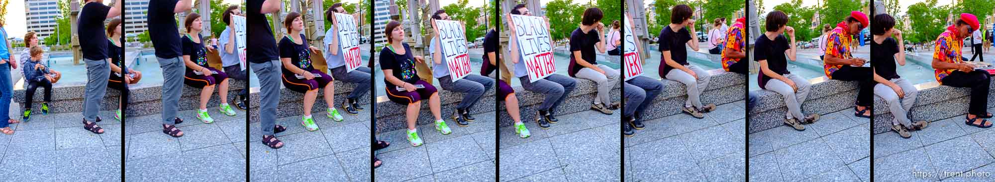 rally against police shootings of michael brown, dillon taylor, Salt Lake City, Wednesday, August 20, 2014.