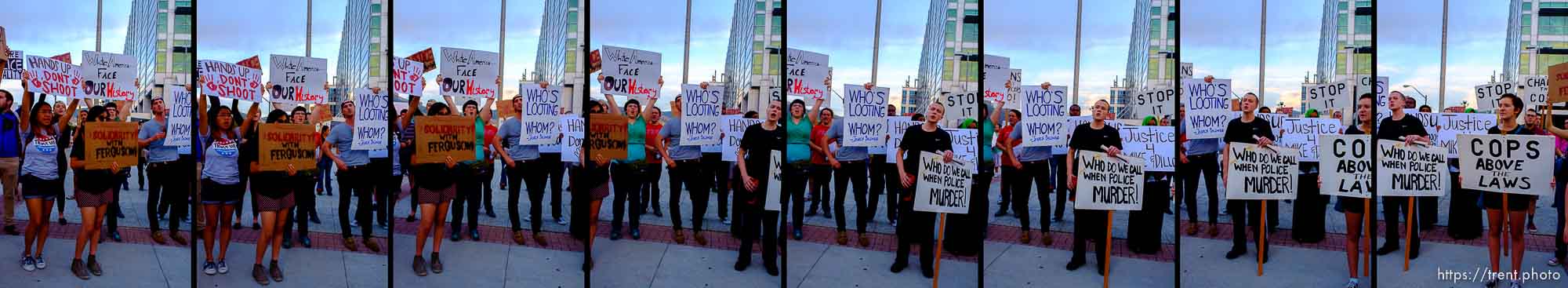 rally against police shootings of michael brown, dillon taylor, Salt Lake City, Wednesday, August 20, 2014.