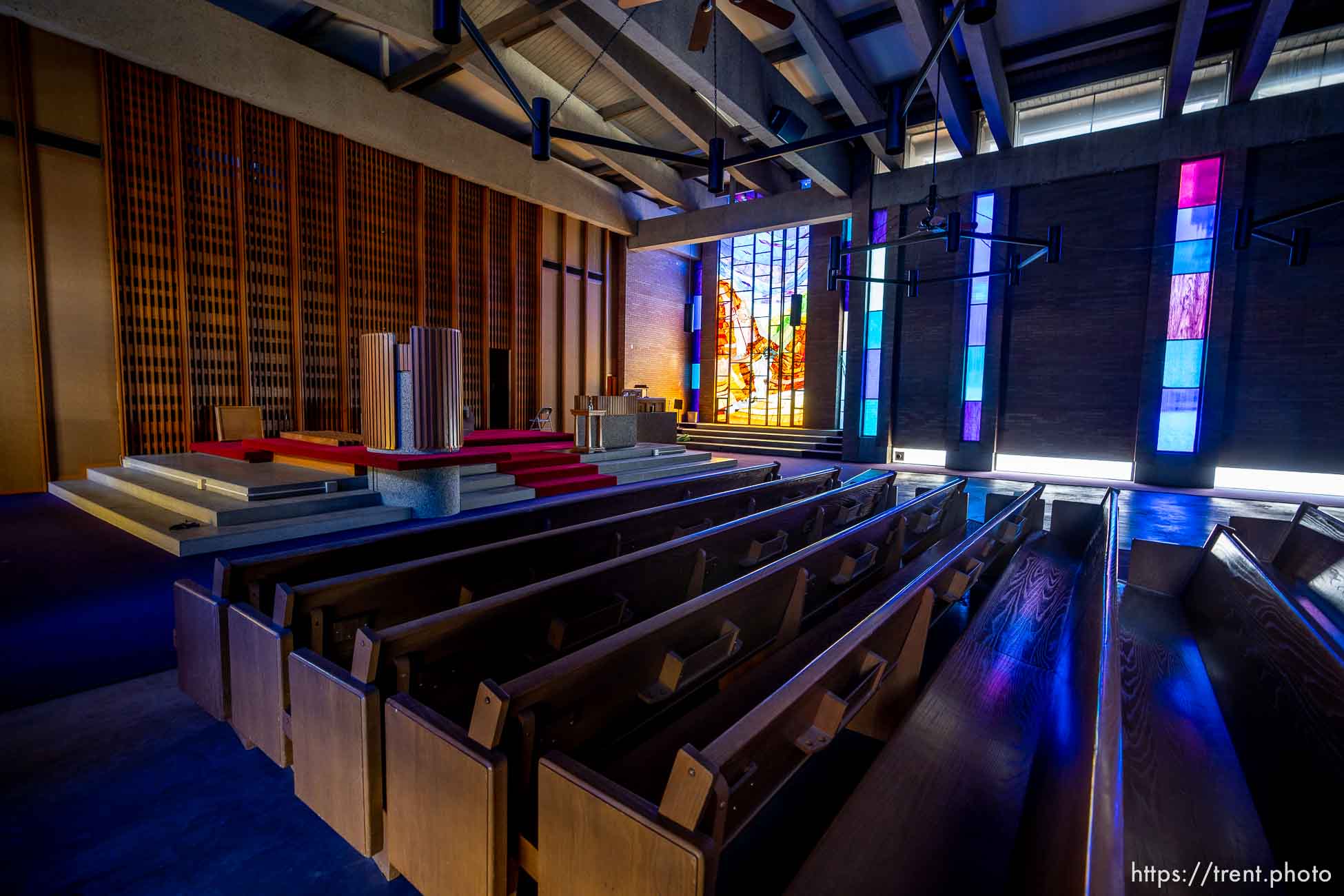 (Trent Nelson  |  The Salt Lake Tribune) The sanctuary at First Congregational Church in Salt Lake City on Friday, Dec. 2, 2022.