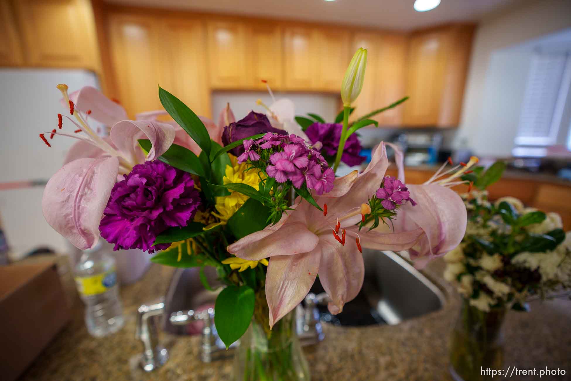 (Trent Nelson  |  The Salt Lake Tribune) Samuel Bateman's Blue house in Colorado City, Ariz., on Sunday, Sept. 18, 2022. flowers in the kitchen