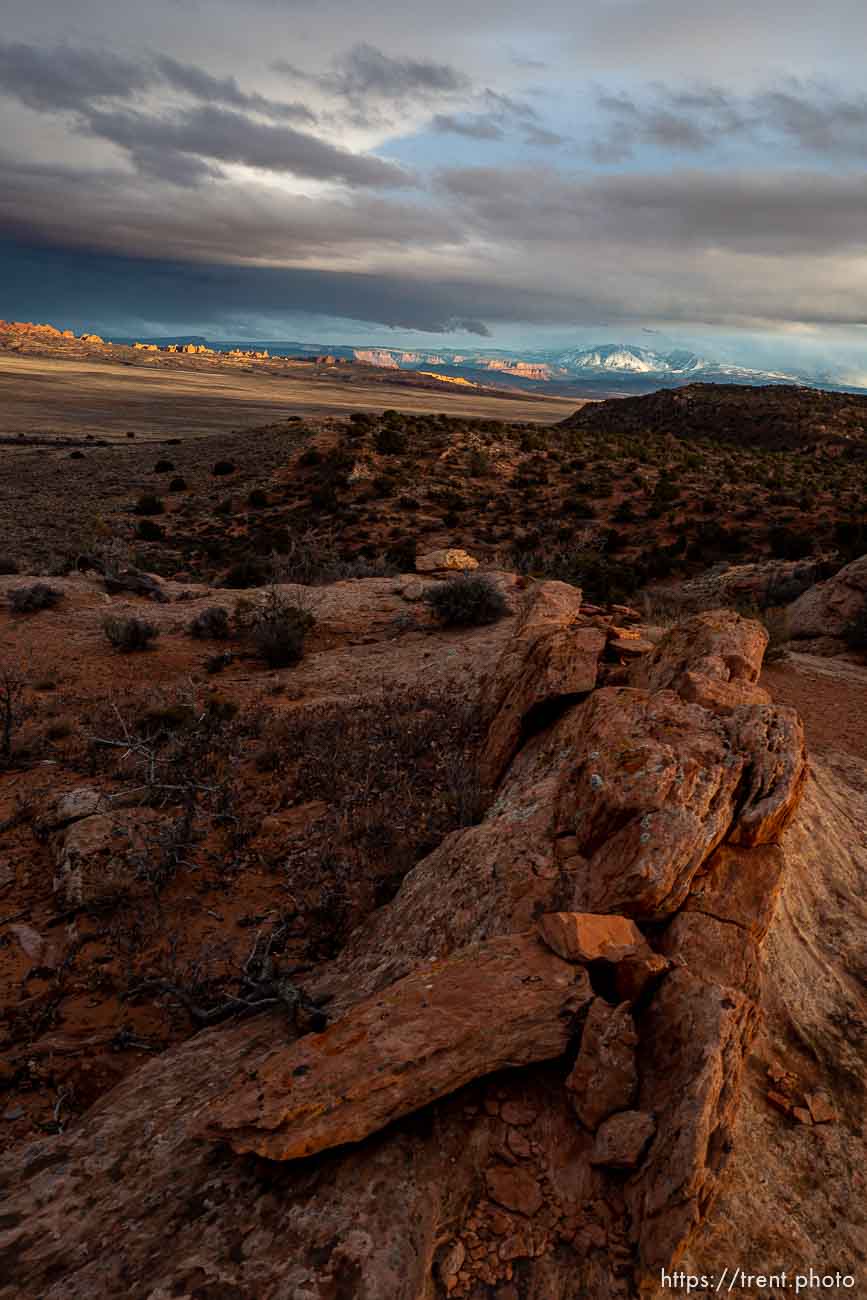 la sal mountains, arches national park, on Sunday, Jan. 1, 2023.