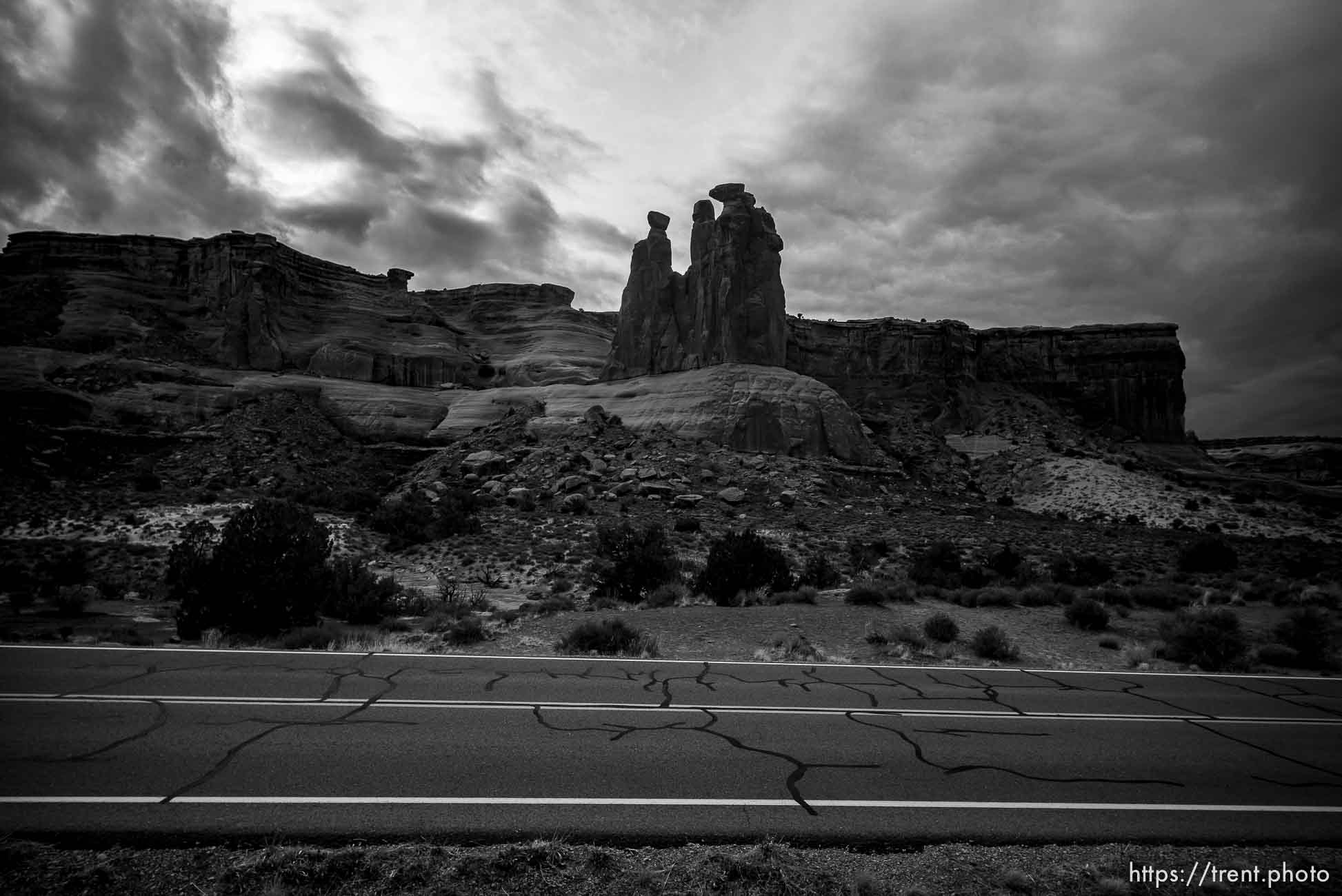 park avenue, arches national park, on Sunday, Jan. 1, 2023.