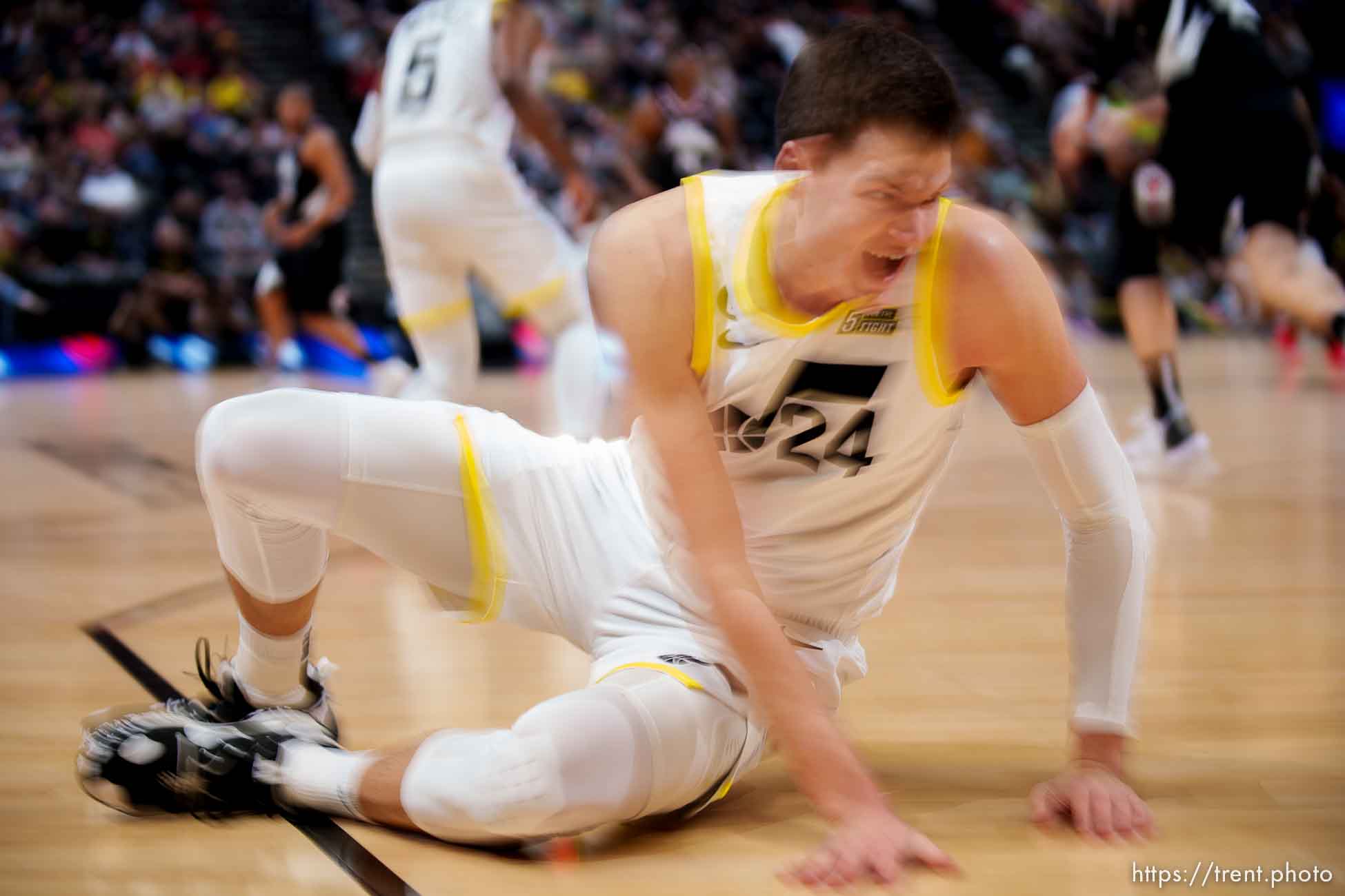 (Trent Nelson  |  The Salt Lake Tribune) Utah Jazz center Walker Kessler (24) as the Utah Jazz host the Los Angeles Clippers, NBA basketball in Salt Lake City on Wednesday, Jan. 18, 2023.