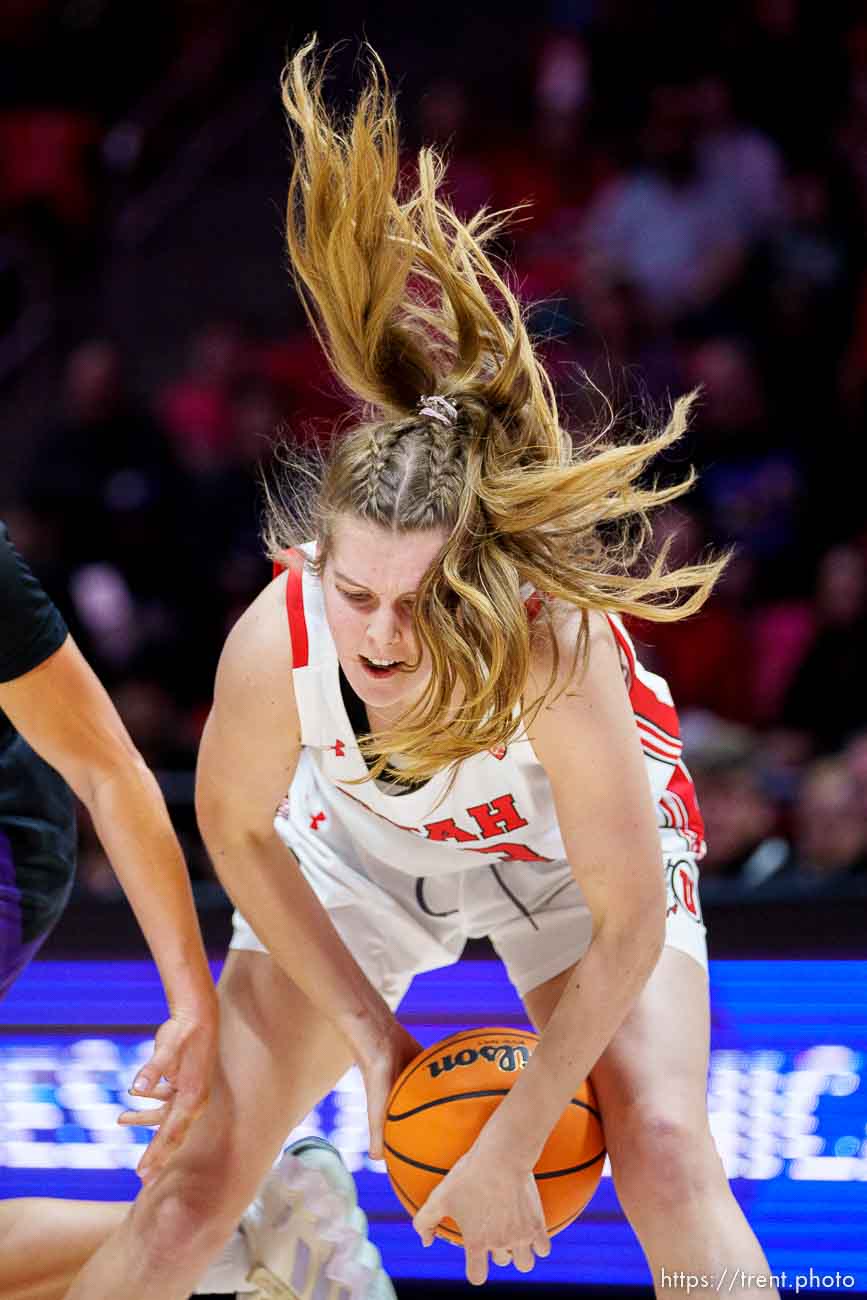 (Trent Nelson  |  The Salt Lake Tribune) Utah Utes forward Kelsey Rees (53) as Utah hosts Washington, NCAA basketball in Salt Lake City on Friday, Feb. 10, 2023.