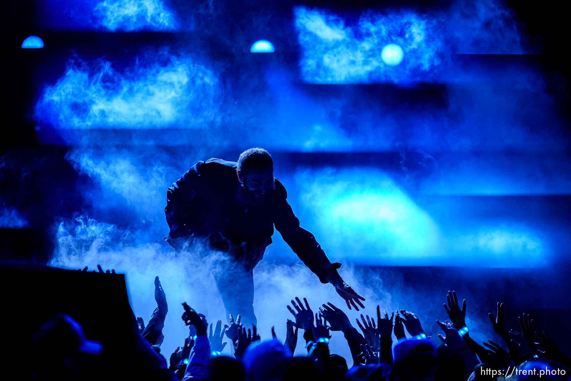 (Trent Nelson  |  The Salt Lake Tribune) Post Malone performs at the NBA All-Star game in Salt Lake City on Sunday, Feb. 19, 2023.