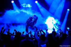 (Trent Nelson  |  The Salt Lake Tribune) Post Malone performs at the NBA All-Star game in Salt Lake City on Sunday, Feb. 19, 2023.