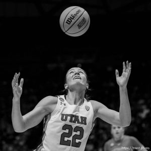 (Trent Nelson  |  The Salt Lake Tribune) Utah Utes forward Jenna Johnson (22) as Utah hosts Princeton, NCAA basketball in Salt Lake City on Sunday, March 19, 2023.