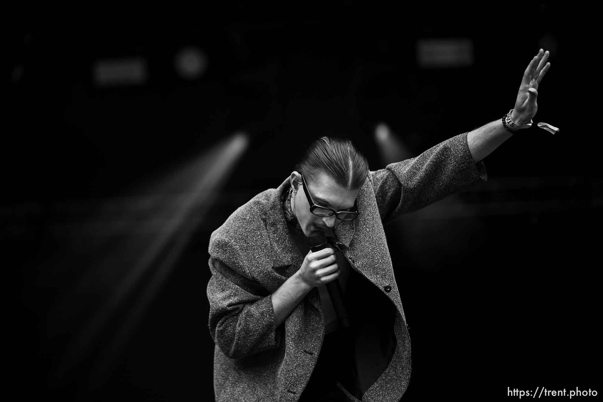 (Trent Nelson  |  The Salt Lake Tribune) Gus Dapperton performs at Kilby Court Block Party in Salt Lake City on Saturday, May 13, 2023.