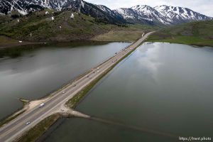 (Trent Nelson  |  The Salt Lake Tribune) Water from melting snowpack fills Dry Lake near Wellsville on Thursday, May 18, 2023.