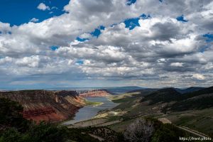 (Trent Nelson  |  The Salt Lake Tribune) The view of Flaming Gorge from the Sheep Creek overlook on Tuesday, June 20, 2023.