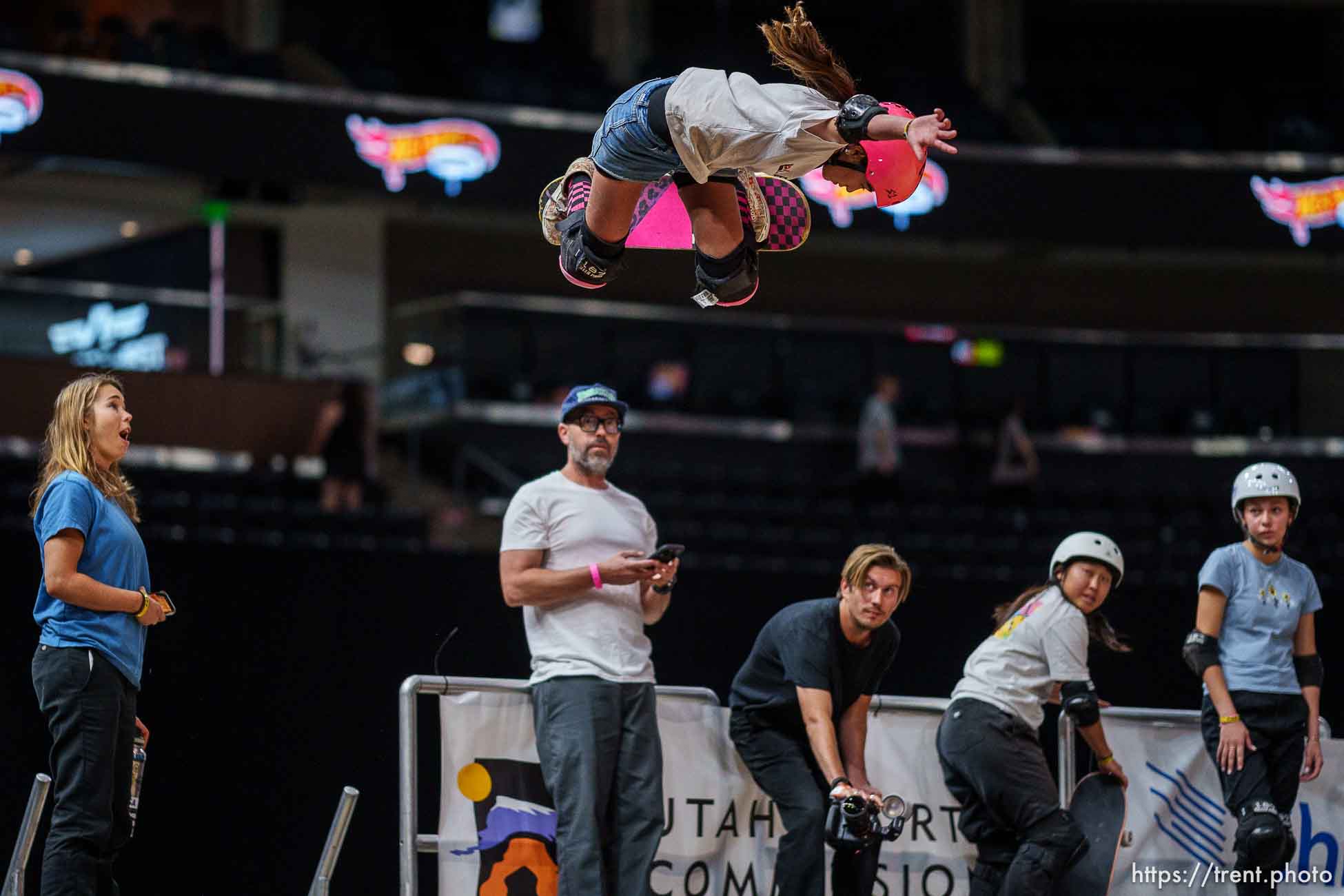 (Trent Nelson  |  The Salt Lake Tribune) Arisa Trew, 2nd in the women's semifinals, Tony Hawk's Vert Alert in Salt Lake City on Friday, June 23, 2023.