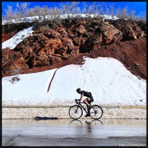 cyclists, emigration canyon on Monday, April 10, 2023.