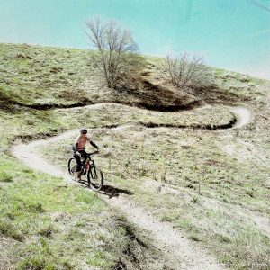 Laura Nelson mountain biking on Sunday, April 30, 2023.