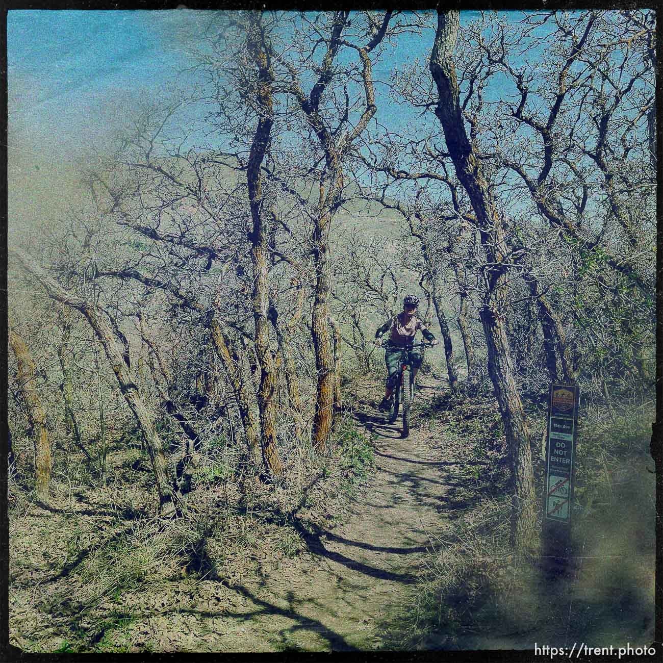 Laura Nelson mountain biking on Sunday, April 30, 2023.