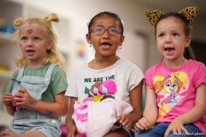 (Trent Nelson  |  The Salt Lake Tribune) Students in Jeanine Ibarra's kindergarten class at Heber Valley Elementary School in Heber City on Wednesday, July 5, 2023.