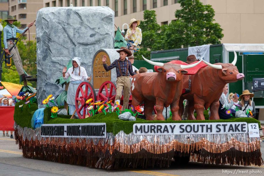 (Trent Nelson  |  The Salt Lake Tribune) A float from Murray South Stake at the Days of '47 Parade in Salt Lake City on Monday, July 24, 2023.