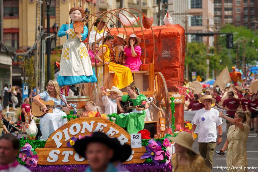 (Trent Nelson  |  The Salt Lake Tribune) A float from Salt Lake Holladay North Stake at the Days of '47 Parade in Salt Lake City on Monday, July 24, 2023.