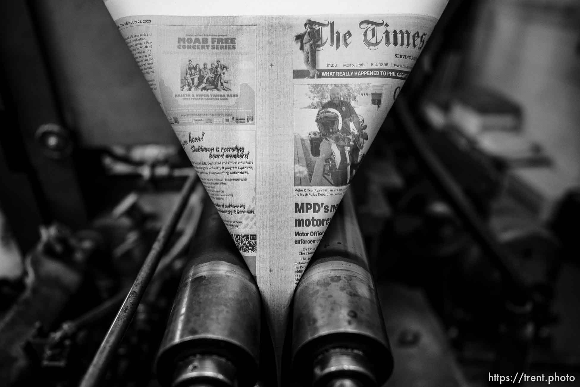 (Trent Nelson  |  The Salt Lake Tribune) Open house at the offices of the Moab Times-Independent as the news outlet joins The Salt Lake Tribune, on Wednesday, July 26, 2023.