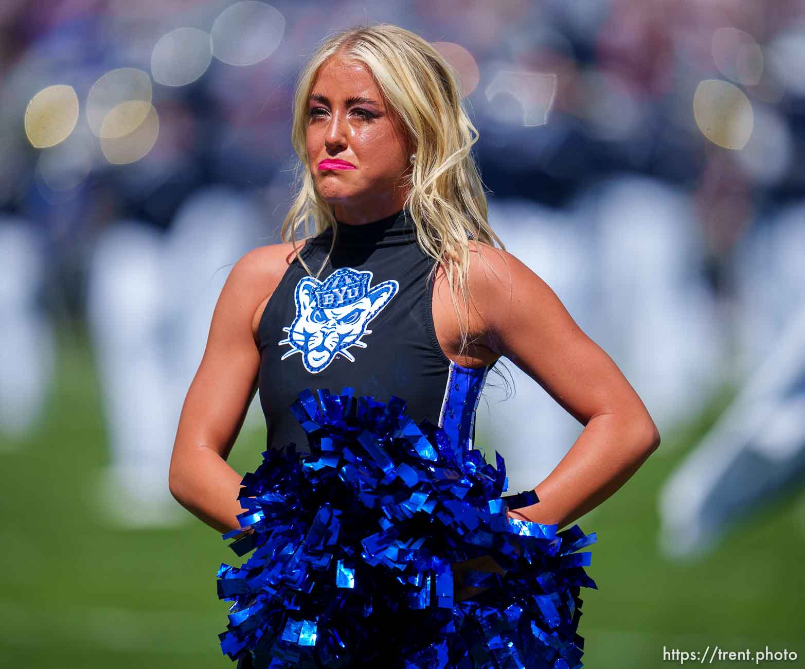 (Trent Nelson  |  The Salt Lake Tribune) BYU Cougarettes as BYU hosts Southern Utah University, NCAA football in Provo on Saturday, Sept. 9, 2023.