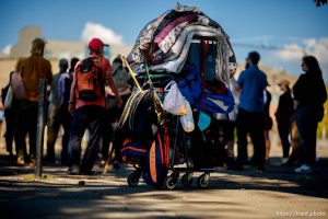 (Trent Nelson  |  The Salt Lake Tribune) Officials announce the location of a legal homeless camp in Salt Lake City on Thursday, Sept. 14, 2023.