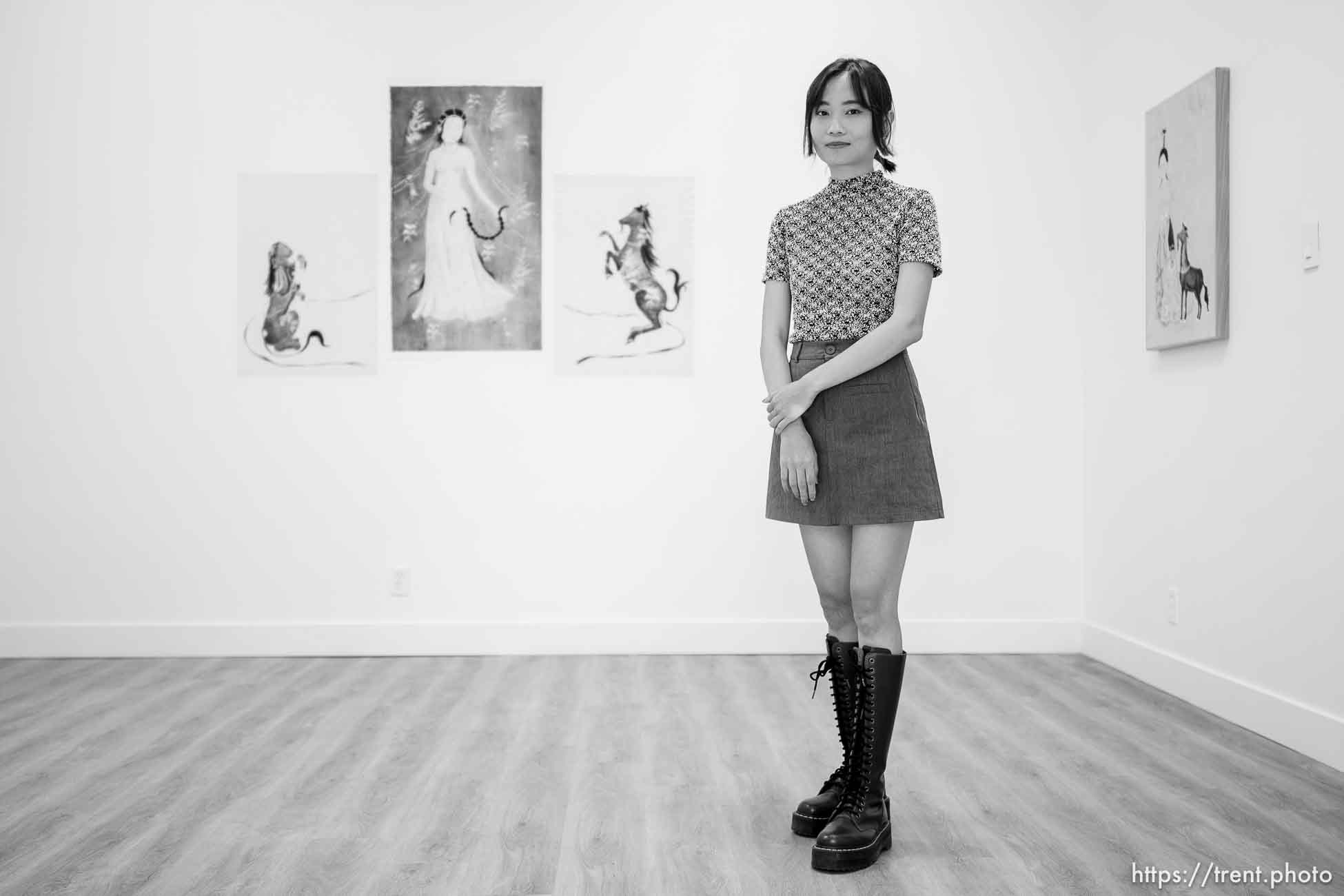 (Trent Nelson  |  The Salt Lake Tribune) Taiwanese artist Lu Wei at Material, an art gallery in South Salt Lake on Thursday, Sept. 28, 2023.