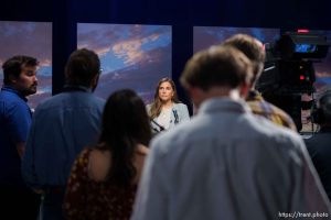 (Trent Nelson  |  The Salt Lake Tribune) Mayor Erin Mendenhall answers questions after a debate on Wednesday, Oct. 4, 2023.