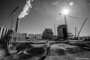 (Trent Nelson  |  The Salt Lake Tribune) Construction of a new green-energy system at International Power Project's coal-fired power plant in Delta on Thursday, Oct. 5, 2023.