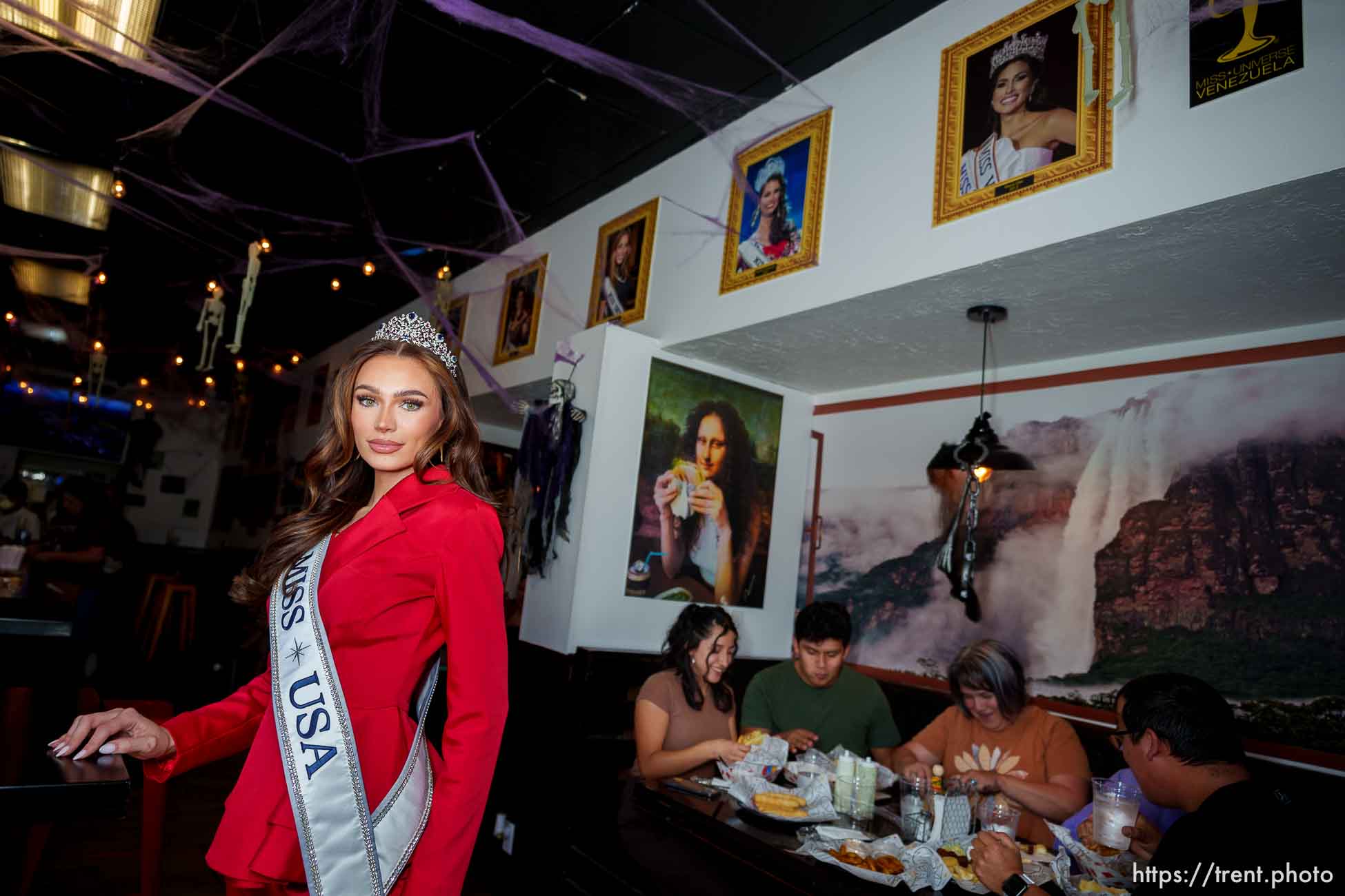 (Trent Nelson  |  The Salt Lake Tribune) Miss USA Noelia Voigt at Arempas in Salt Lake City on Saturday, Oct. 7, 2023.