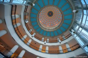 (Trent Nelson  |  The Salt Lake Tribune) The Scott Matheson Courthouse before a hearing in the Utah Supreme Court on a case against David Broadbent, in Salt Lake City on Friday, Oct. 20, 2023.