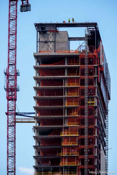 (Trent Nelson | The Salt Lake Tribune) Astra Tower construction in Salt Lake City on Monday, Oct. 23, 2023.