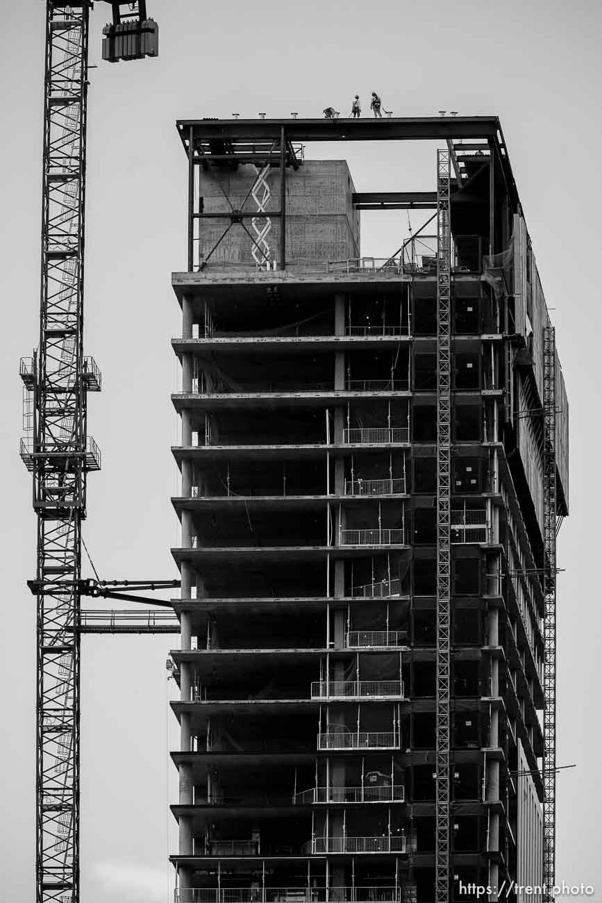 Astra Tower construction in Salt Lake City on Monday, Oct. 23, 2023.