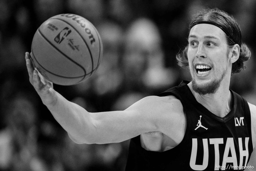 (Trent Nelson  |  The Salt Lake Tribune) Utah Jazz forward Kelly Olynyk (41) as the Utah Jazz host the LA Clippers, NBA basketball in Salt Lake City on Friday, Oct. 27, 2023.