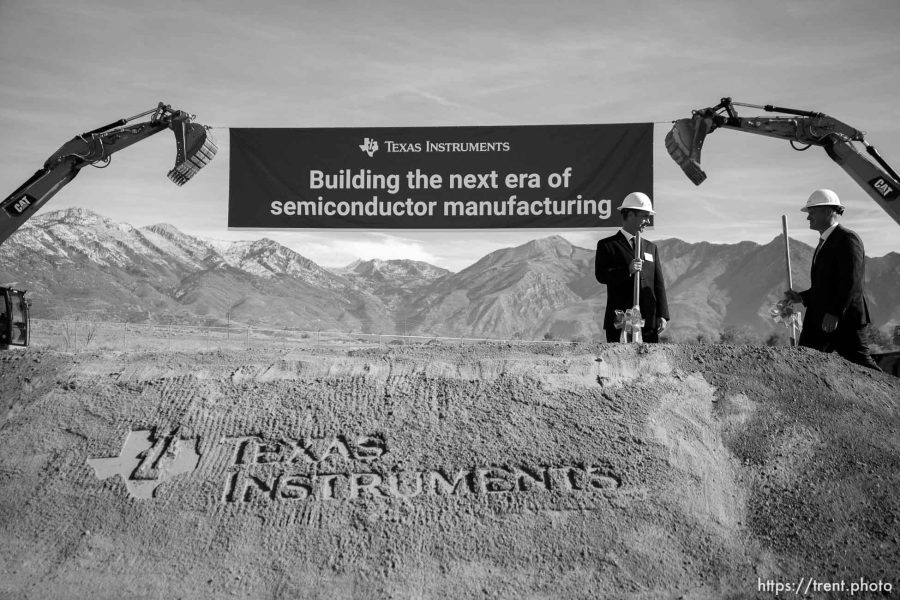 (Trent Nelson  |  The Salt Lake Tribune) The groundbreaking ceremony for Texas Instrument's new semiconductor fabrication facility in Lehi on Thursday, Nov. 2, 2023.