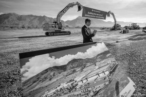 (Trent Nelson  |  The Salt Lake Tribune) CEO Haviv Ilan at the groundbreaking ceremony for Texas Instrument's new semiconductor fabrication facility in Lehi on Thursday, Nov. 2, 2023.