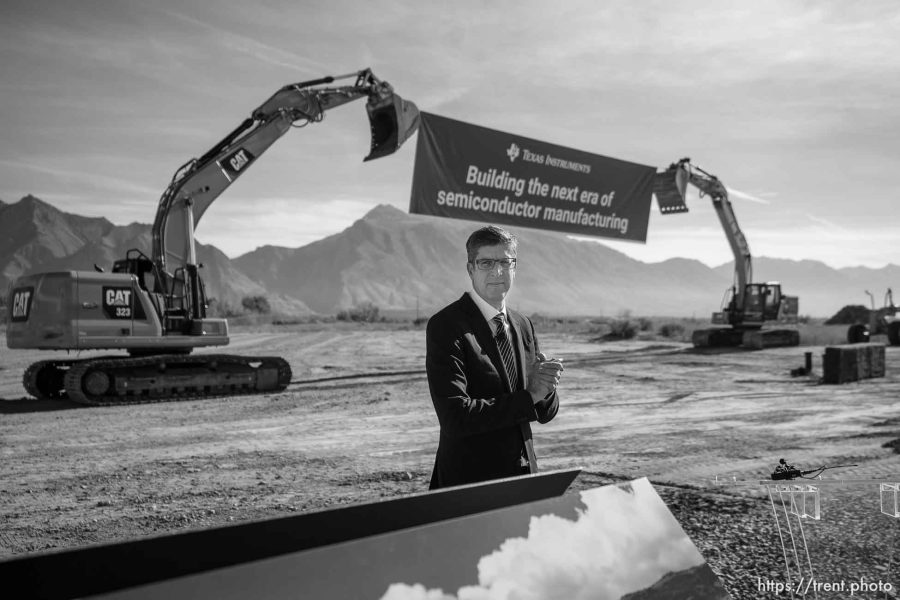 (Trent Nelson  |  The Salt Lake Tribune) CEO Haviv Ilan at the groundbreaking ceremony for Texas Instrument's new semiconductor fabrication facility in Lehi on Thursday, Nov. 2, 2023.
