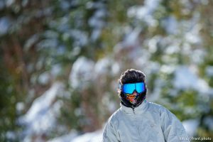 (Trent Nelson  |  The Salt Lake Tribune) A skier enjoys opening day at Solitude Mountain Resort on Friday, Nov. 10, 2023.